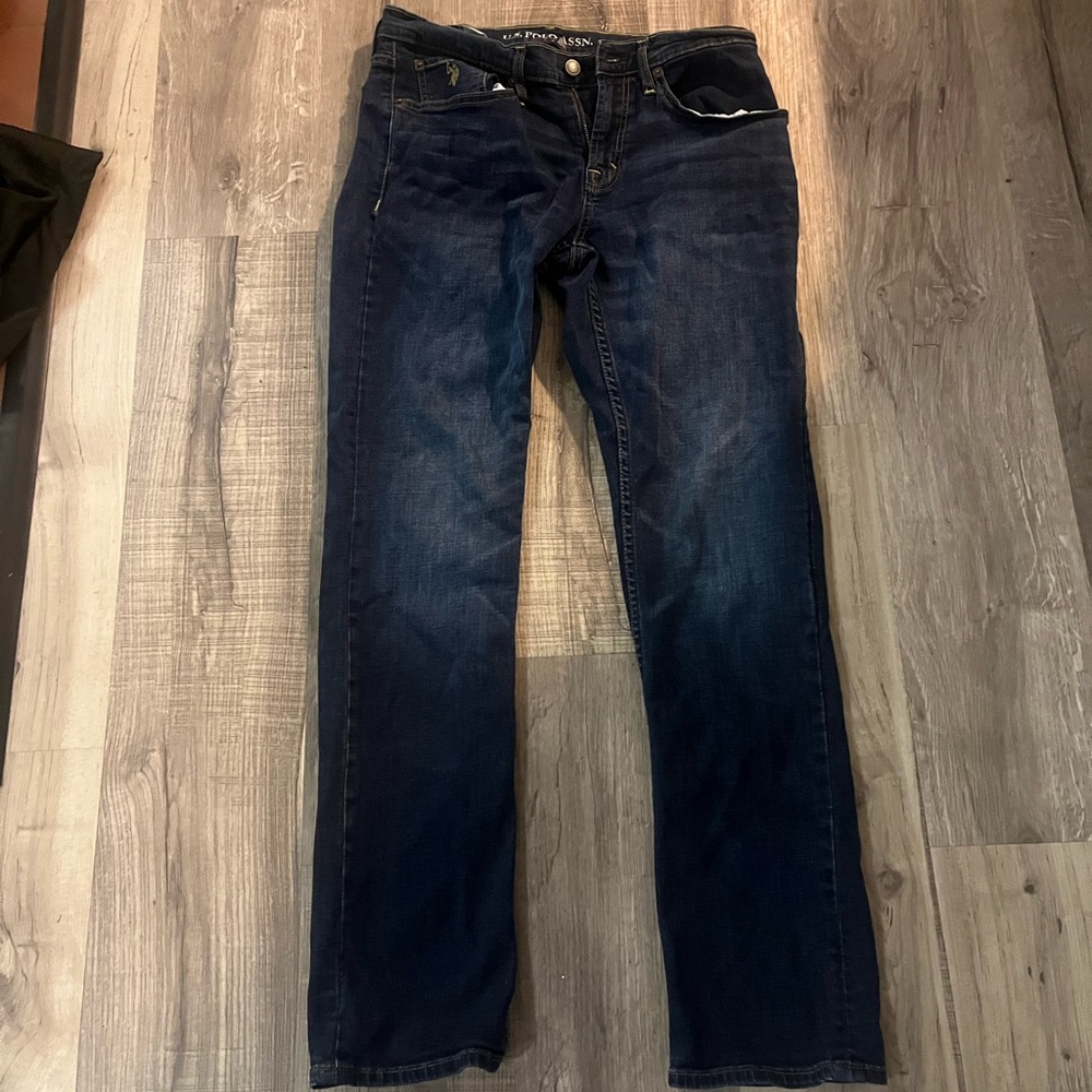 Men’s dark wash slim straight leg jeans. U.S. Polo Assn.; size 32x32